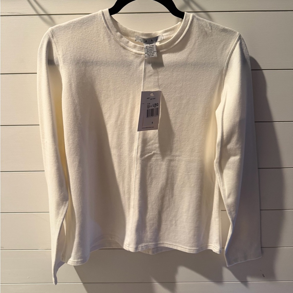 CAbi White Long Sleeve Top